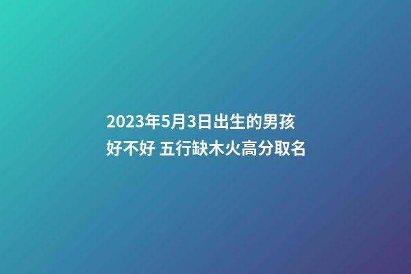 2023年5月3日出生的男孩好不好 五行缺木火高分取名